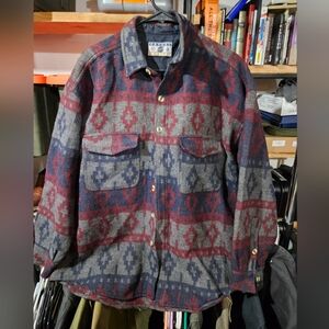 Casual Basics Wool Blend Shirt Aztec Or Western Pattern